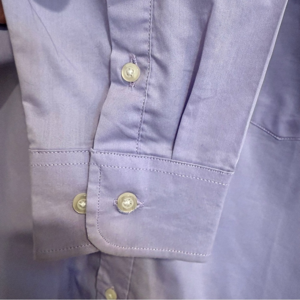 Chaps 16 Boys Solid Lavender Dress Shirt Button Up Church - Picture 5 of 6